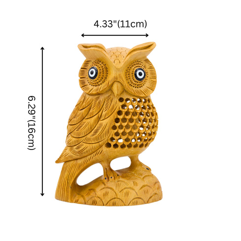 Natriel Wooden Owl Statue